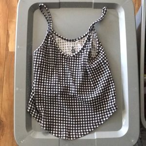 Plaid high low tank